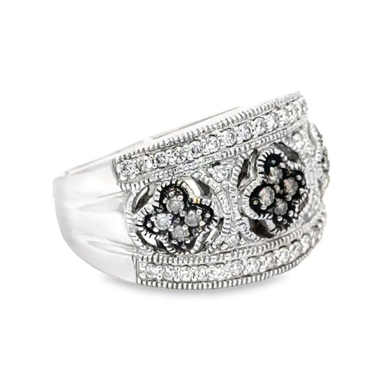 Black & White Diamond 14k White Gold Ring, Alaska Mint