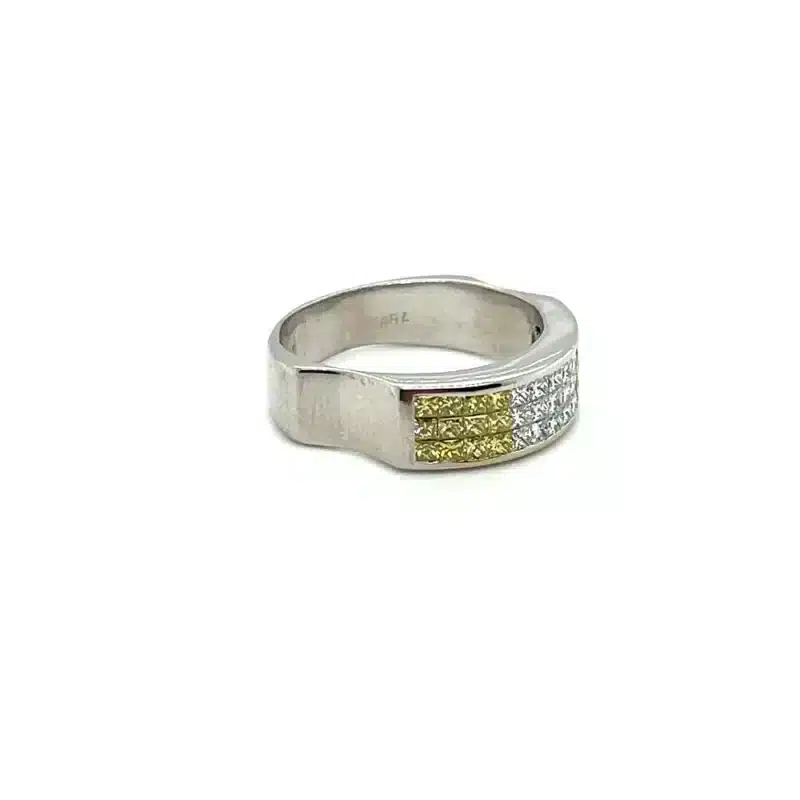 Yellow & White Diamond 18k Ring, Alaska Mint