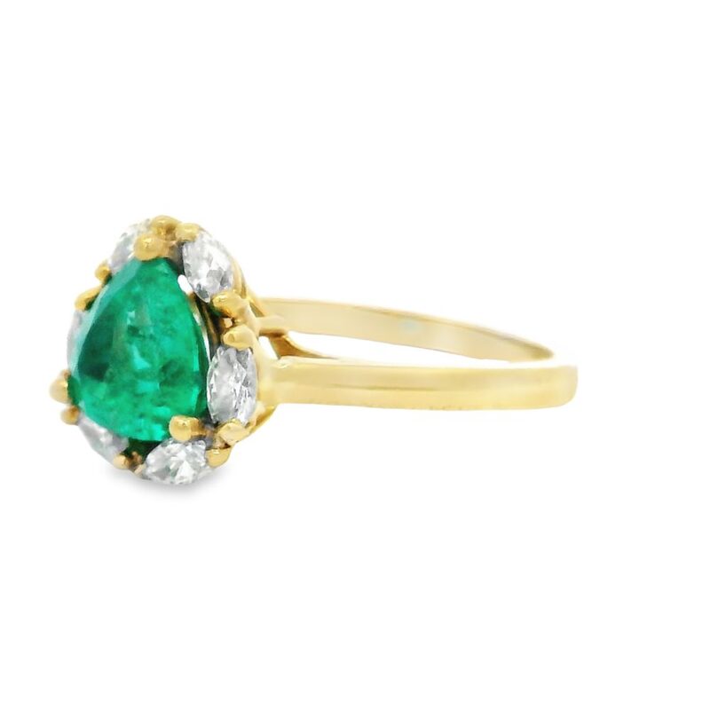 Emerald 18k Yellow Gold & Diamond Ring, Alaska Mint