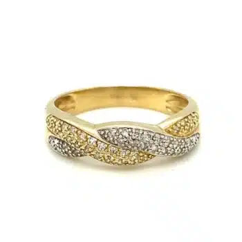 2-Tone Ring with Diamonds, Alaska Mint