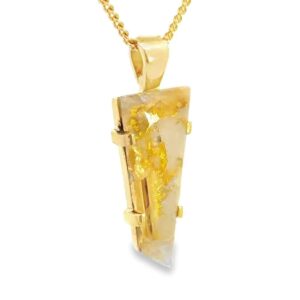 Gold Quartz Pendant 18k, Alaska Mint