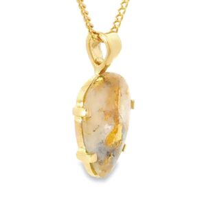 18k Gold Quartz Pendant, Alaska Mint