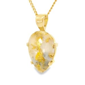 18k Gold Quartz Pendant, Alaska Mint