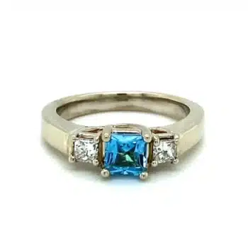 Blue Topaz & Diamond Ring, Alaska Mint
