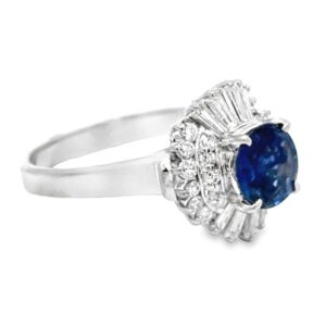 Diamond & Sapphire Platinum Ring, Alaska Mint