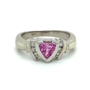 Pink Sapphire & Diamond Ring