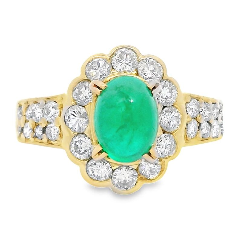 18k Emerald & Diamond Ring, Alaska Mint