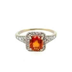 Orange Garnet & Diamond Ring, Alaska Mint