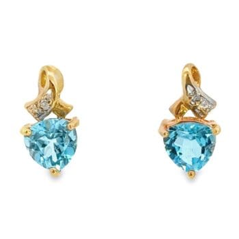 Trillion Blue Topaz & Diamond Accent Stud Earrings, Alaska Mint