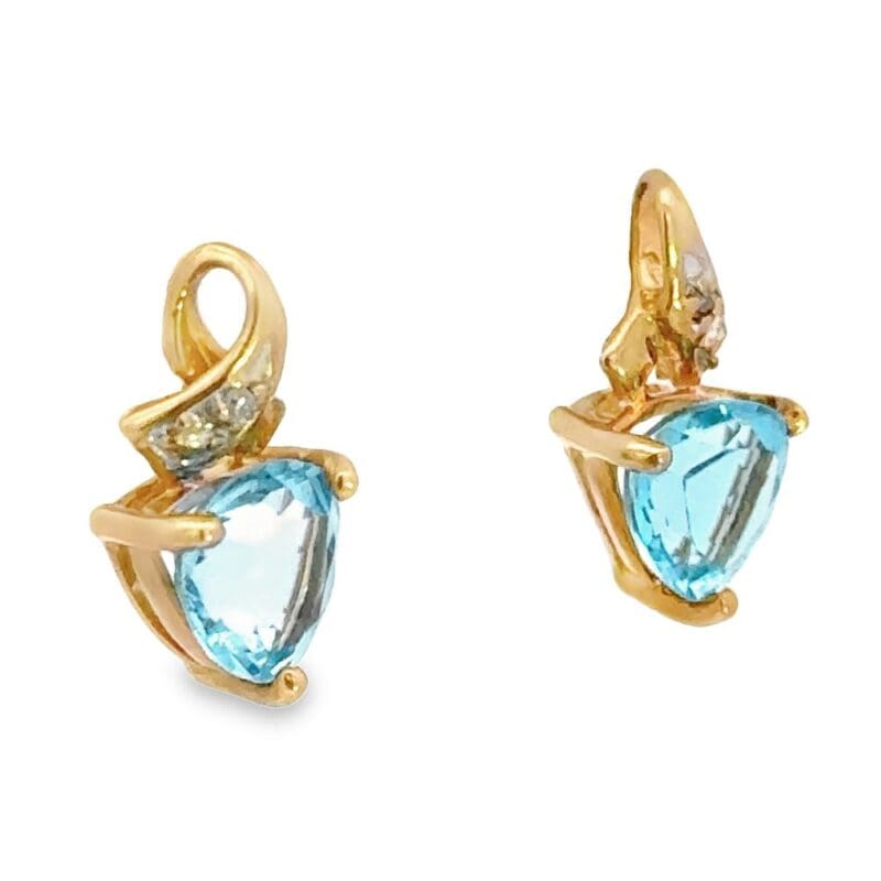 Trillion Blue Topaz & Diamond Accent Stud Earrings, Alaska Mint