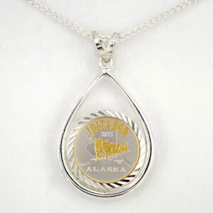2025 Official Iditarod 1/10 oz Gold Relief Teardrop Pendant