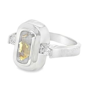Ladies Diamond White Gold Gold Quartz Ring, Alaska Mint
