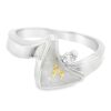 Curved Triangle Gold Quartz White Gold & Diamond Ring, Alaska Mint