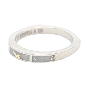 White Gold Gold Quartz Rectangle Inlaid Band, Alaska Mint