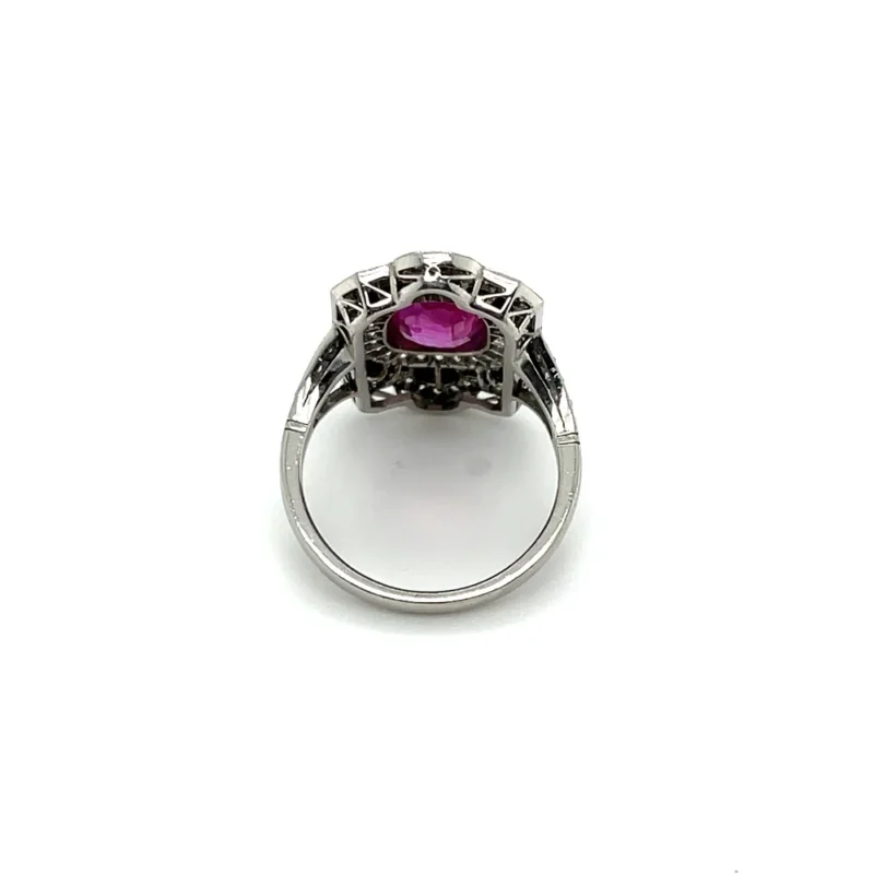1.7ct Pink Sapphire, Onyx, & Diamond Ring, Alaska Mint