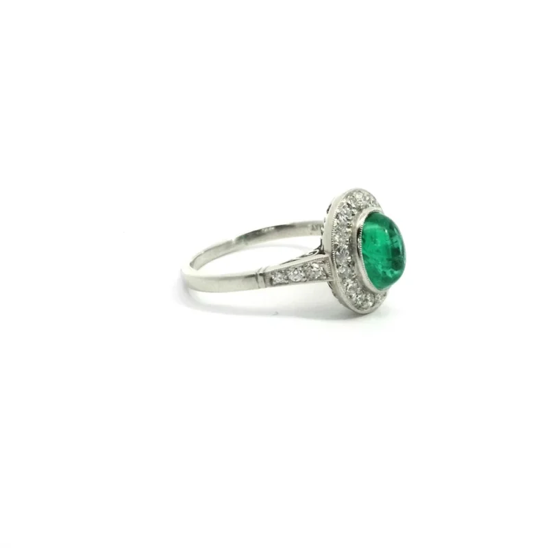 Platinum 2ct Emerald & Diamond Ring, Alaska Mint