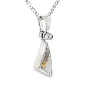 White Gold Sail Gold Quartz Pendant, Alaska Mint