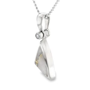 White Gold Sail Gold Quartz Pendant, Alaska Mint