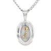 Gold Quartz Oval 14k White Gold Pendant, Alaska Mint