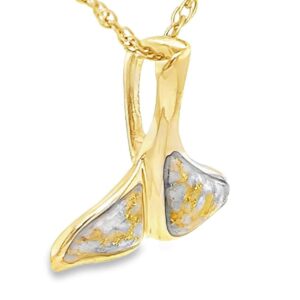 Gold Quartz Whale Tail Pendant, Alaska Mint