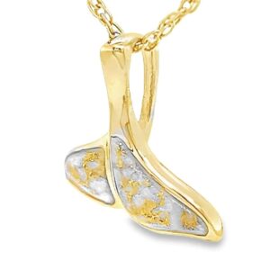 Gold Quartz Whale Tail Pendant, Alaska Mint