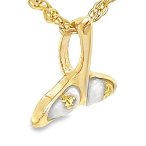 Gold Quartz Whale Tail Pendant, Alaska Mint