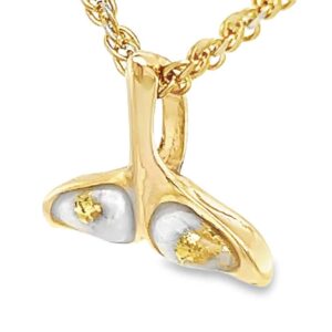 Gold Quartz Whale Tail Pendant, Alaska Mint