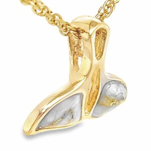 Gold Quartz Whale Tail Pendant, Alaska Mint