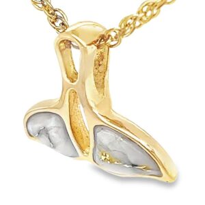 Gold Quartz Whale Tail Pendant, Alaska Mint