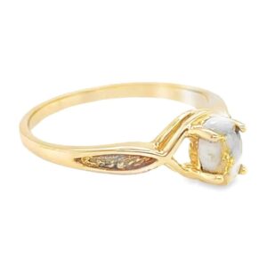 Gold Nugget Ladies Gold Quartz Ring, Alaska Mint