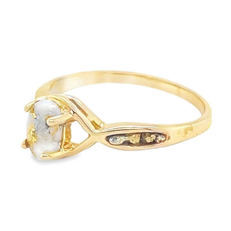 Gold Nugget Ladies Gold Quartz Ring, Alaska Mint