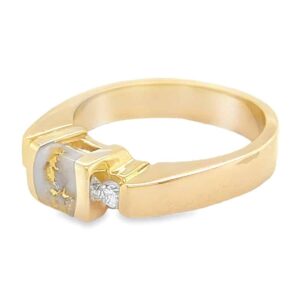 Ladies Diamond & Gold Quartz Ring, Alaska Mint
