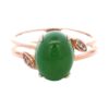 Jade Round Ring with Diamonds 18k Rose Gold, Alaska Mint