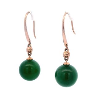 Jade Ball Earrings in 18k Rose Gold, Alaska Mint