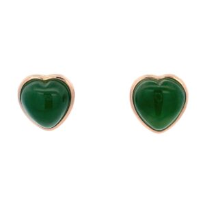Heart Shaped Jade Earrings, Alaska Mint