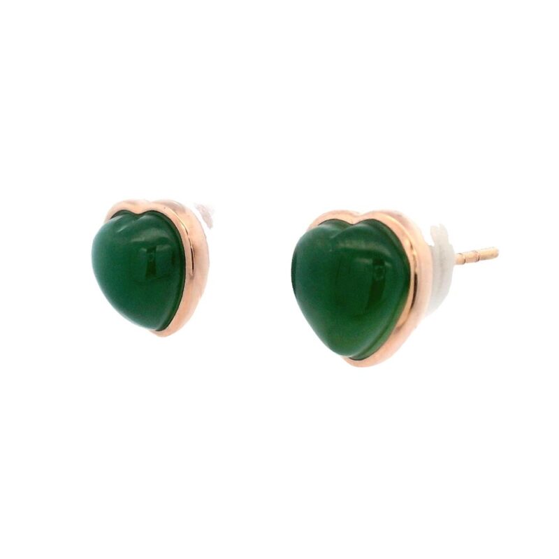 Heart Shaped Jade Earrings, Alaska Mint