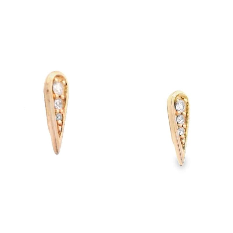 Reverse Teardrop Diamond Stud Earrings, Alaska Mint
