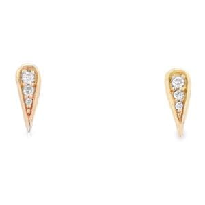 Reverse Teardrop Diamond Stud Earrings, Alaska Mint