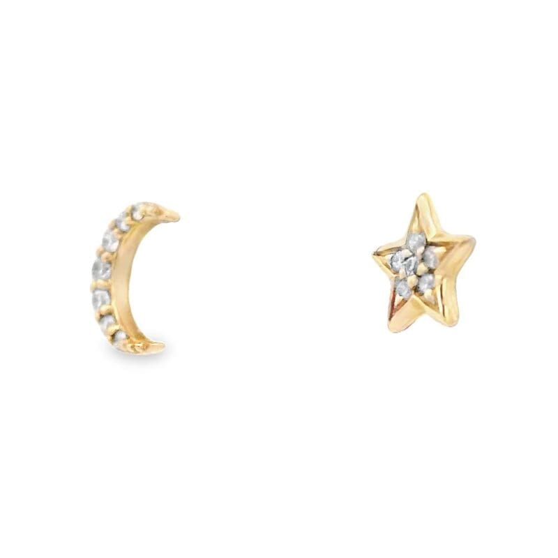 Moon & Star Stud Earrings, Alaska Mint