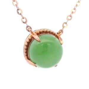 Jade Round Shaped Pendant 18k Rose Gold, Alaska Mint
