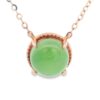 Jade Round Shaped Pendant 18k Rose Gold, Alaska Mint
