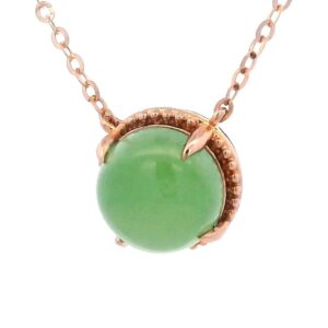 Jade Round Shaped Pendant 18k Rose Gold, Alaska Mint