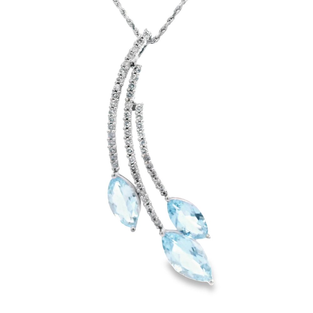 4.35ct Aquamarine Pendant with Diamonds, Alaska Mint
