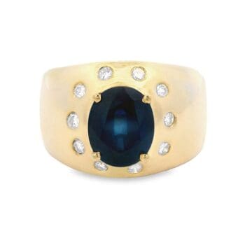 Blue Sapphire & Diamond Ring, Alaska Mint