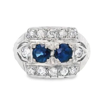 Vintage Sapphire Diamond Ring, Alaska Mint