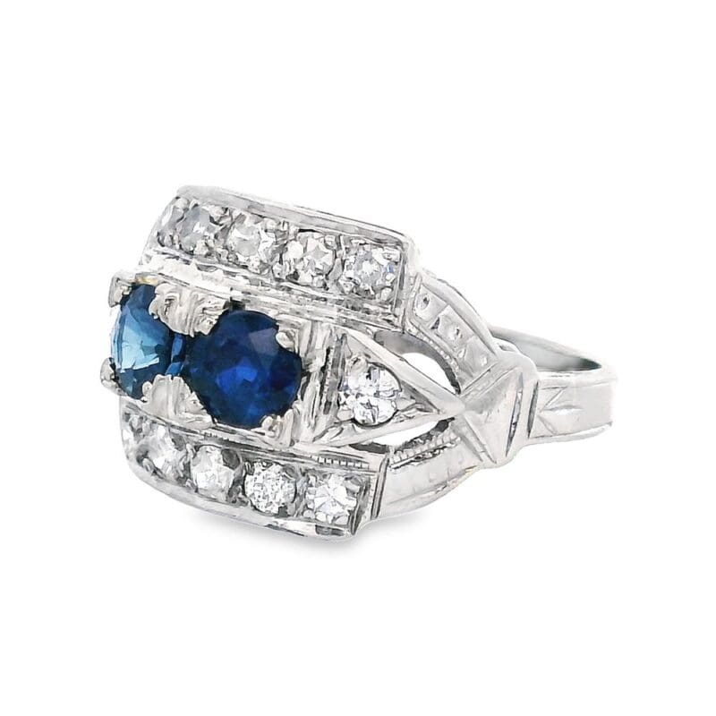 Vintage Sapphire Diamond Ring, Alaska Mint