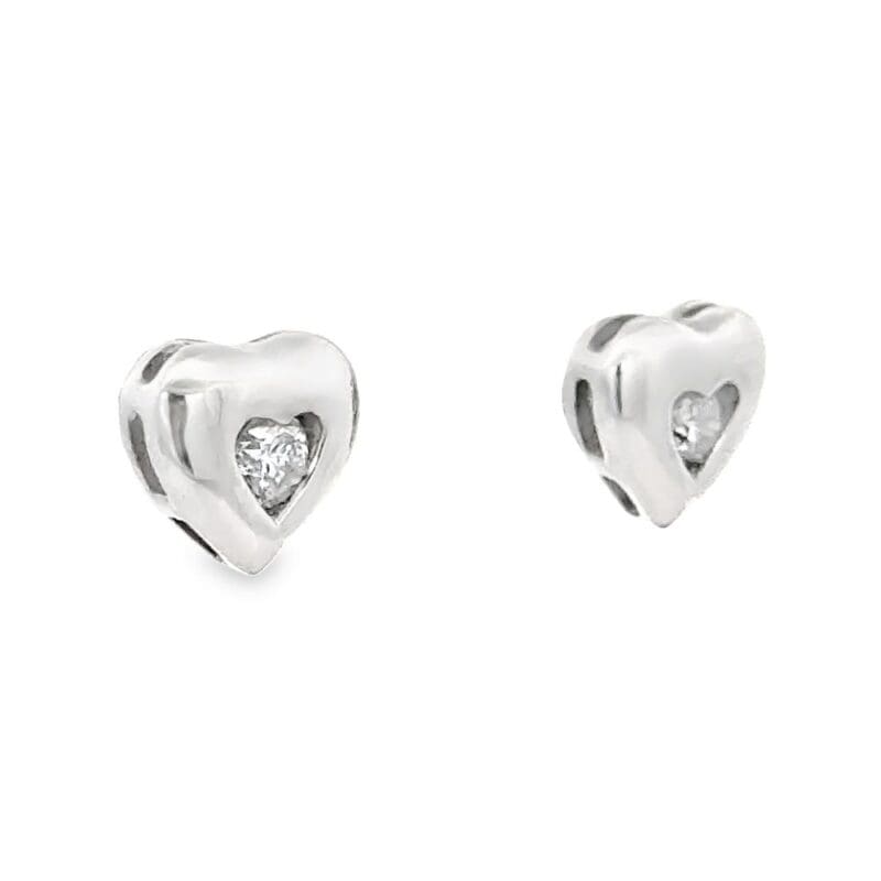 Diamond Platinum Heart Earrings, Alaska Mint