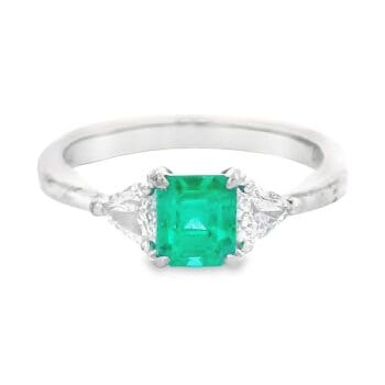 Platinum Emerald Diamond Ring, Alaska Mint