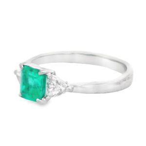 Platinum Emerald Diamond Ring, Alaska Mint