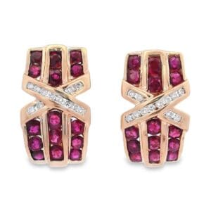 Crossover Ruby & Diamond Earrings, Alaska Mint